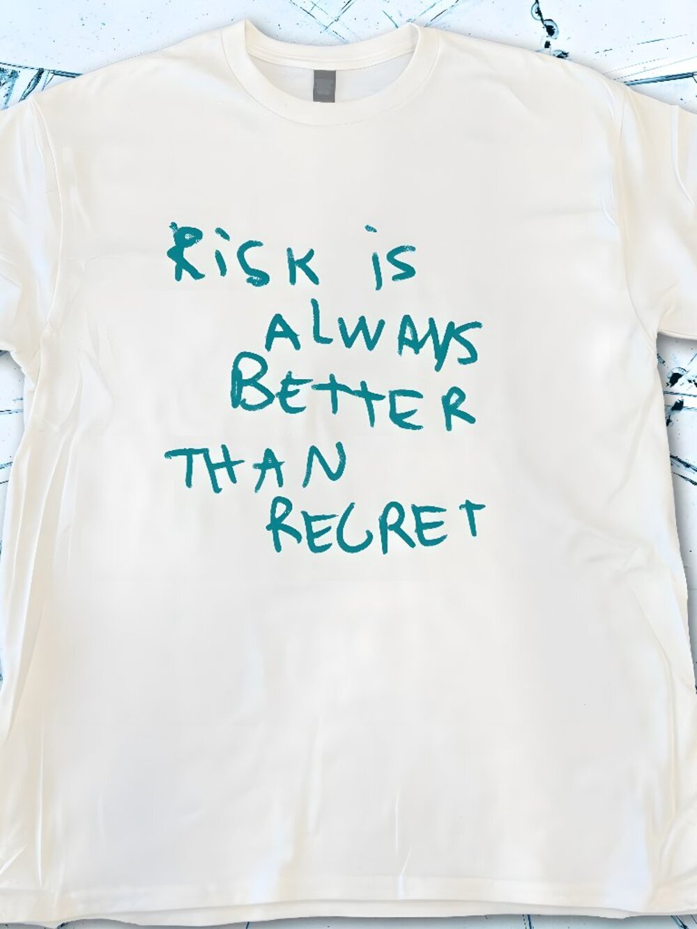 VINTAGE STYLE RISK IS BETTER TEE White printed t-shirt